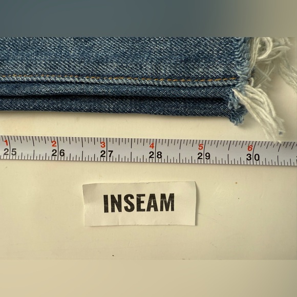 FRAME Men’s L'Homme Distressed Blue Jeans Raw Hem Size 30X30 Casual Retro Y2K - Picture 9 of 10